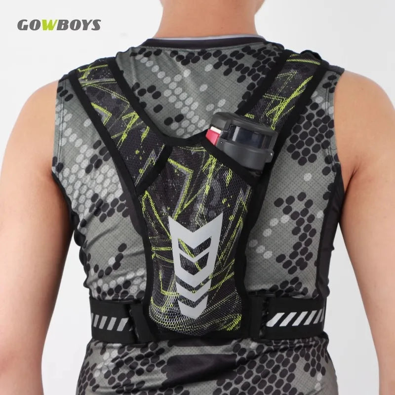 Reflective Running Backpack Universal Lightweight Sport Running Vest Mobile Phone Cards Bag for Jogging Fitness Male Female Vest